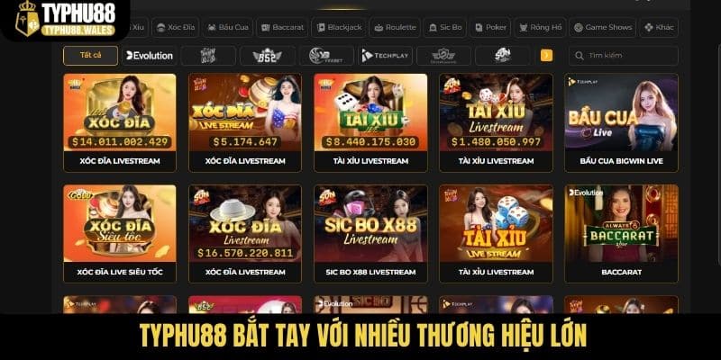 Typhu88 bắt tay với nhiều thương hiệu lớn